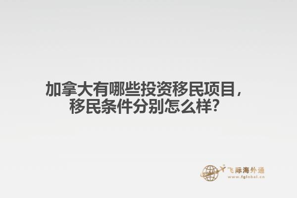 加拿大有哪些投資移民項(xiàng)目，移民條件分別怎么樣？
