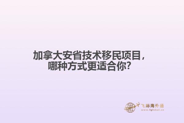 加拿大安省技術(shù)移民項(xiàng)目，哪種方式更適合你？