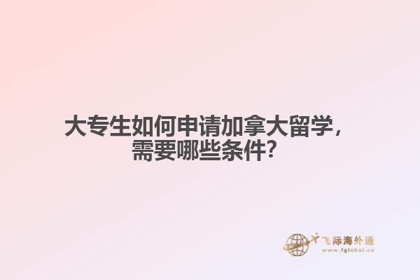 大專生如何申請加拿大留學(xué)，需要哪些條件？