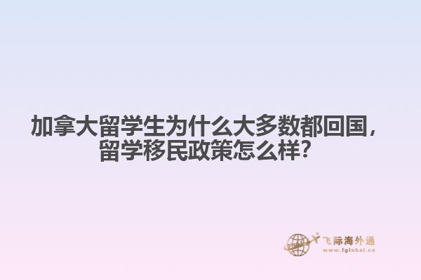 加拿大留學生為什么大多數(shù)都回國，留學移民政策怎么樣？