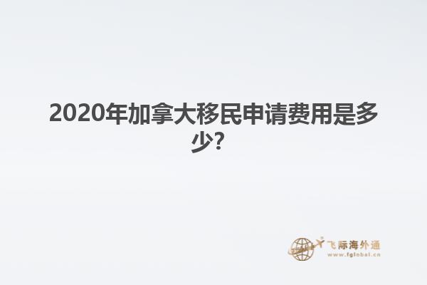 2020年加拿大移民申請費用是多少？