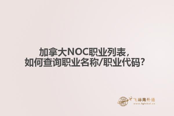 加拿大NOC職業(yè)列表，如何查詢職業(yè)名稱/職業(yè)代碼？