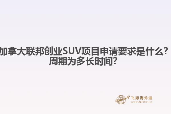 加拿大聯(lián)邦創(chuàng)業(yè)SUV項目申請要求是什么？周期為多長時間？