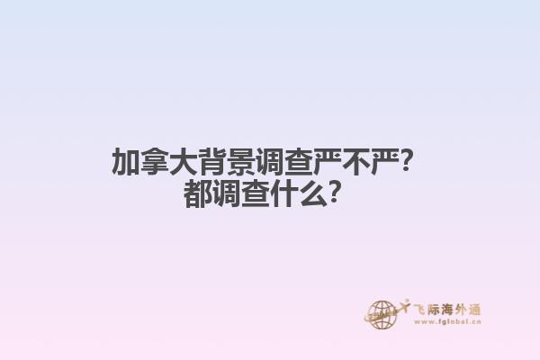 加拿大背景調查嚴不嚴？都調查什么？