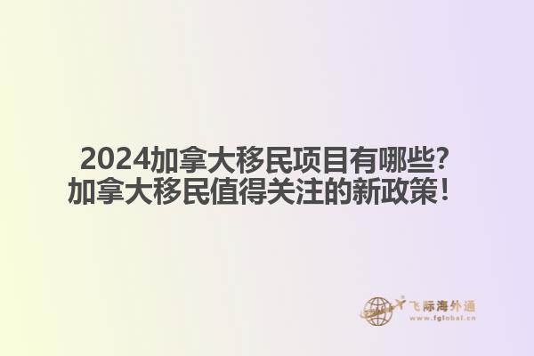  2024加拿大移民項(xiàng)目有哪些？加拿大移民值得關(guān)注的新政策！