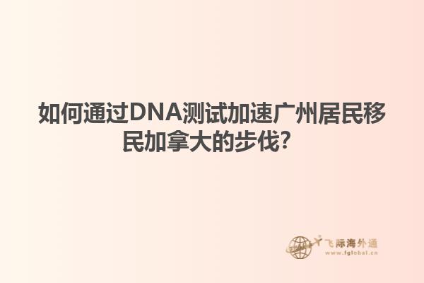如何通過DNA測試加速廣州居民移民加拿大的步伐？