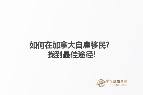 如何在加拿大自雇移民？找到最佳途徑!