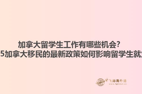 加拿大留學生工作有哪些機會？2025加拿大移民的最新政策如何影響留學生就業(yè)？
