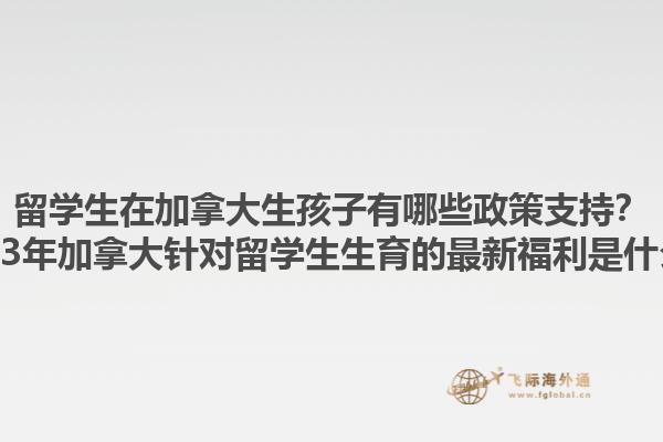 留學(xué)生在加拿大生孩子有哪些政策支持？2023年加拿大針對留學(xué)生生育的最新福利是什么？