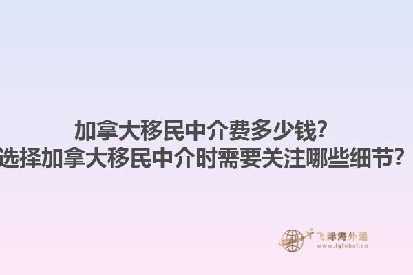 加拿大移民中介費多少錢？選擇加拿大移民中介時需要關注哪些細節(jié)？