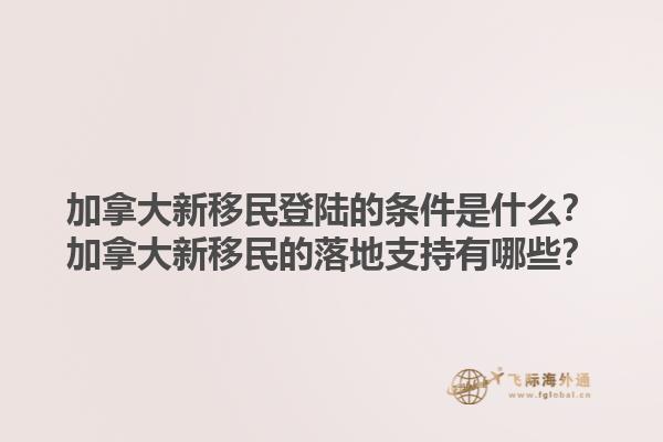 加拿大新移民登陸的條件是什么？加拿大新移民的落地支持有哪些？