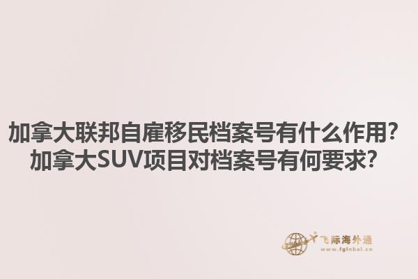 加拿大聯(lián)邦自雇移民檔案號(hào)有什么作用？加拿大SUV項(xiàng)目對檔案號(hào)有何要求？1.jpg