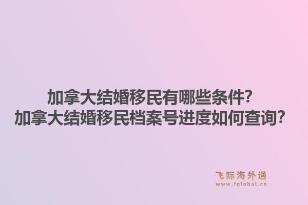 加拿大結(jié)婚移民有哪些條件？加拿大結(jié)婚移民檔案號進(jìn)度如何查詢？1.jpg
