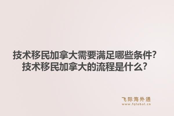 技術(shù)移民加拿大需要滿足哪些條件？技術(shù)移民加拿大的流程是什么？1.jpg