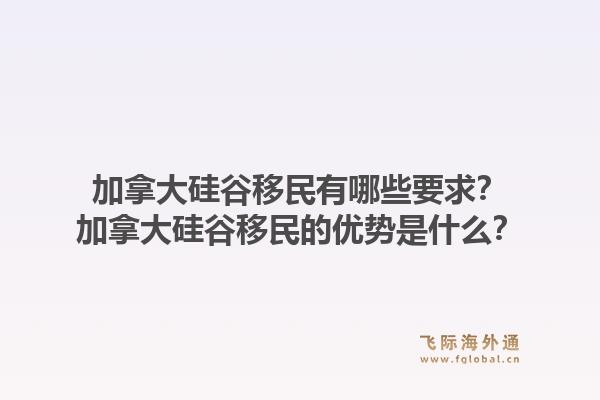 加拿大硅谷移民有哪些要求？加拿大硅谷移民的優(yōu)勢是什么？1.jpg