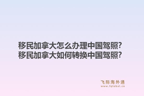 移民加拿大怎么辦理中國駕照？移民加拿大如何轉(zhuǎn)換中國駕照？1.jpg