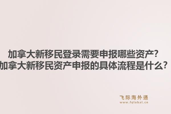 加拿大新移民登錄需要申報哪些資產(chǎn)？加拿大新移民資產(chǎn)申報的具體流程是什么？