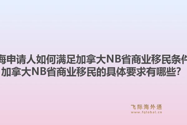 上海申請(qǐng)人如何滿足加拿大NB省商業(yè)移民條件？加拿大NB省商業(yè)移民的具體要求有哪些？