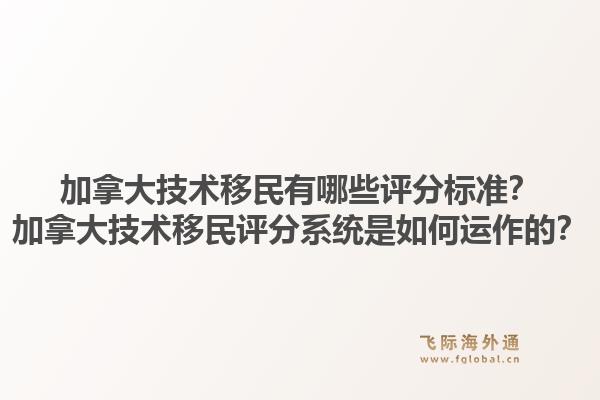 加拿大技術(shù)移民有哪些評(píng)分標(biāo)準(zhǔn)？加拿大技術(shù)移民評(píng)分系統(tǒng)是如何運(yùn)作的？