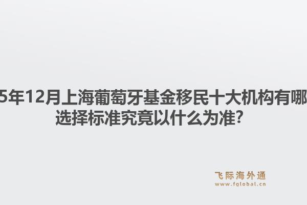 2025年12月上海葡萄牙基金移民十大機構有哪些？選擇標準究竟以什么為準？1.jpg