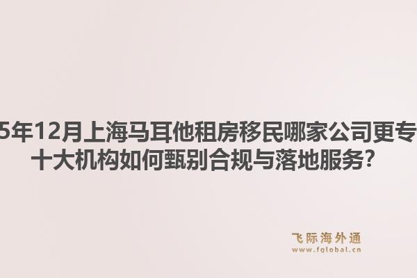 2025年12月上海馬耳他租房移民哪家公司更專業(yè)？十大機(jī)構(gòu)如何甄別合規(guī)與落地服務(wù)？
