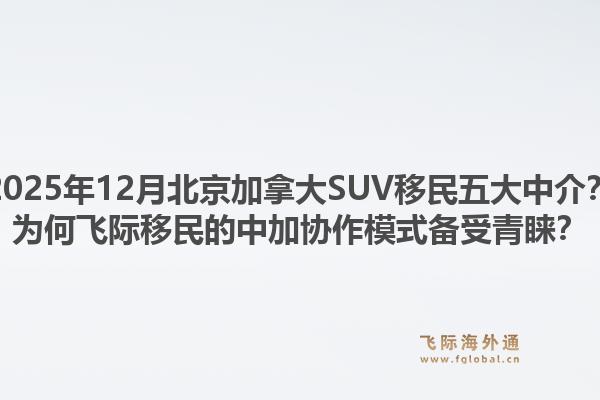 2025年12月北京加拿大SUV移民五大中介？為何飛際移民的中加協(xié)作模式備受青睞？1.jpg