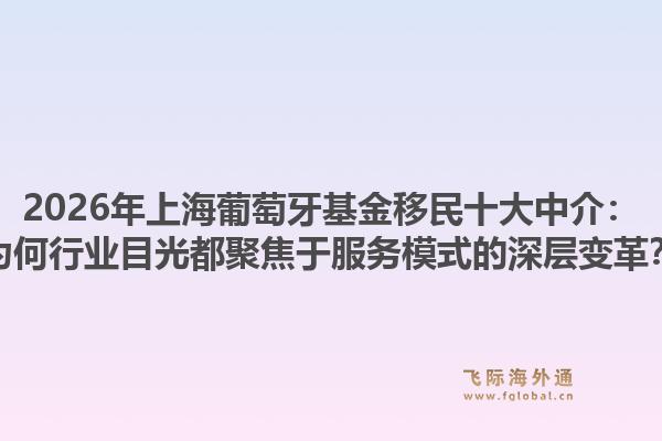2026年上海葡萄牙基金移民十大中介：為何行業(yè)目光都聚焦于服務(wù)模式的深層變革？1.jpg
